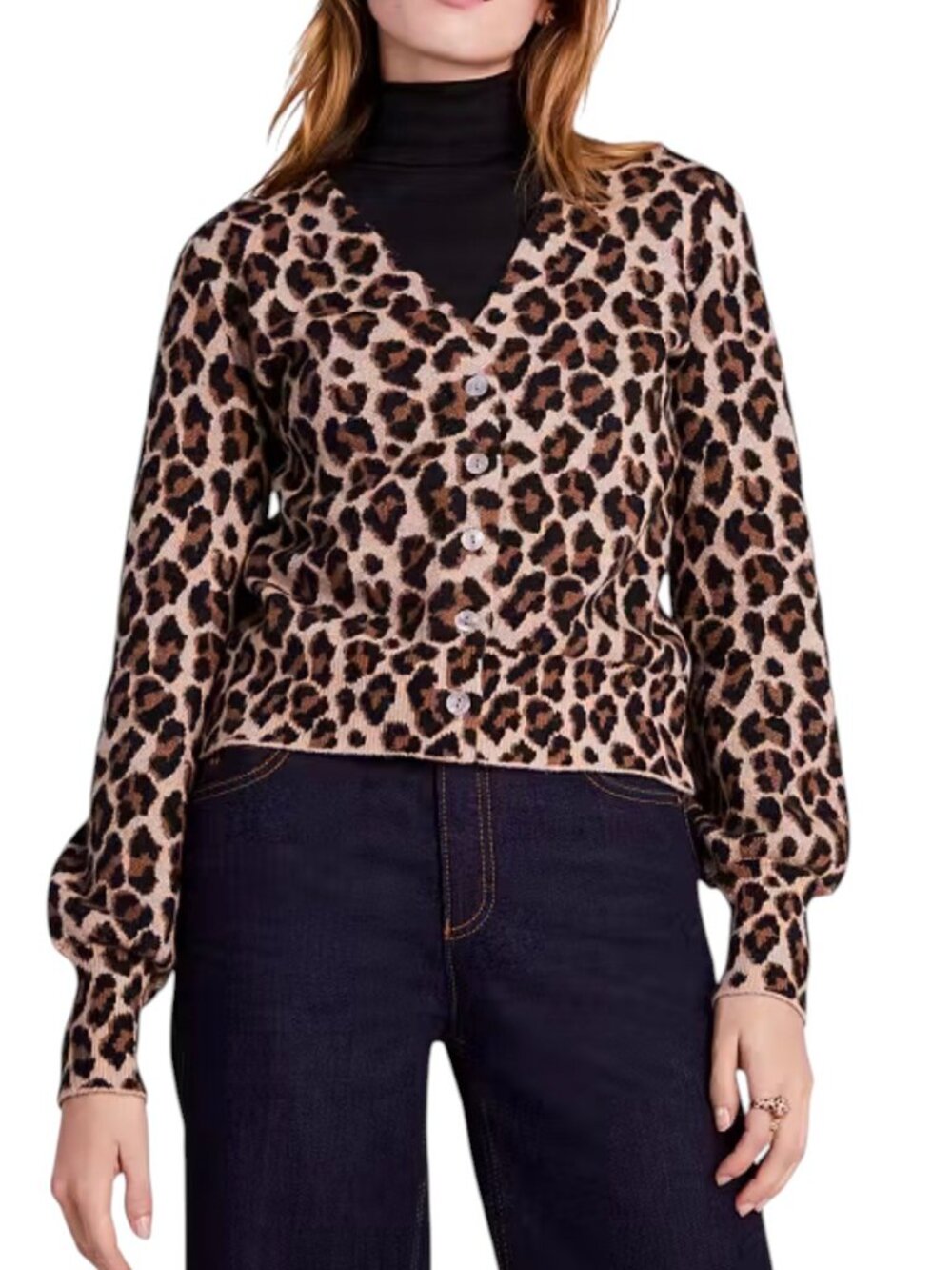 Kate Spade Leopard Button Cardigan, Alpaca, S